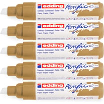 Lot de 5 marqueurs acryliques larges EDDING - Or précieux - Pointe biseau 5-10 mm