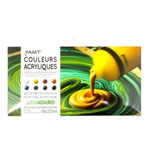 Peinture acrylique - Couleurs standard - 8 tubes de 22ml - Set d'initiation - AMT