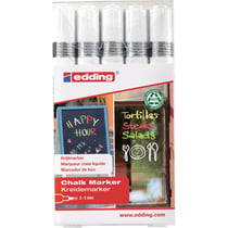 Lot de 5 marqueurs craie liquide - EDDING - Blanc - Pointe 2-3 mm