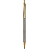 Stylo à bille - Corps raphia beige - Rétractable - Rechargeable - Encre bleue - Miquelrius