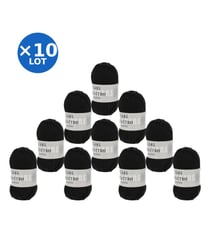 Lot de 10 pelotes QUATTRO de Lang Yarns – 500 g de coton mercerisé 04 Noir