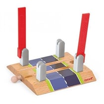 Passage a niveau en bois story - janod - j08553 - accessoire circuit train