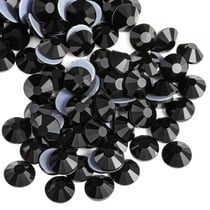 200 Cabochons Strass brillants thermocollants Hotfix en verre noir Diamètre 1,8 mm - grade AA