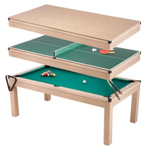 Table de salle à manger 3 en 1 avec billard et ping pong