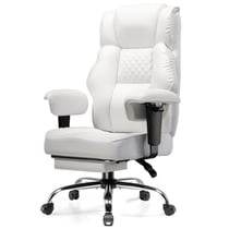 Chaise gaming ergonomique - GTPLAYER - Similicuir blanc