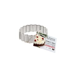 Cercle à tarte cannelé perforé inox H 2,5 cm Ø 8 cm