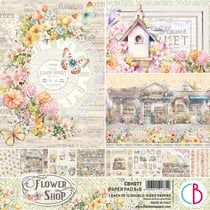 12 papiers scrapbooking 20 x 20 cm CIAO BELLA FLOWER SHOP