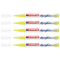 Lot de 5 marqueurs peinture acrylique pointe fine 1-2 mm - EDDING - Jaune fluorescent
