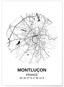 Affiche Carte Montluçon | A3 : 29,7x42cm