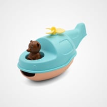 Jouet de bain made in France en matière recyclée Hélicoptère de Petit Ours Brun