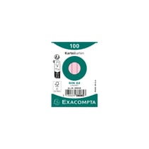 Paquet 100 fiches sous film - bristol ligné non perforé 55x74mm - Rose - x 48 - Exacompta