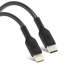 Câble USB-C vers Lightning Power Delivery 18W Synchronisation 1m Belkin Noir