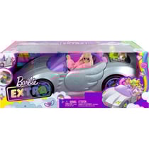 Voiture decapotable grise paillettes + 3 accessoires - barbie extra- mattel - hdj47 - voiture decapotable