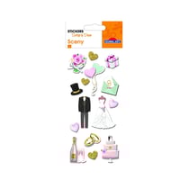 Autocollants en relief à dorures et paillettes - Mariage parfait !