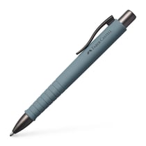 Stylo à bille - Gris pierre - Encre bleue - Pointe moyenne - Grip - Rétractable - Faber-castell - Poly Ball