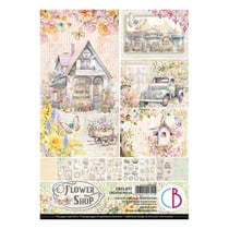 9 papiers scrapbooking 21 x 29.7 cm CIAO BELLA FLOWER SHOP