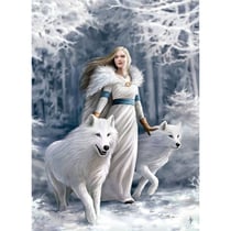 Puzzle gardienne de l'hiver 1000 pieces - anne stokes - collection loup - clementoni - 39477