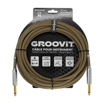 CABLE JACK 6.35 D/D - 6M - NYLON TRESSÉ MARRON - GROOVIT®