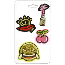 Lot de 4 écussons thermocollants à thème Smiley