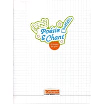 Cahier - 24 x32 - Grands carreaux - Poésie et chant - Polypro - 48 pages - Transparent