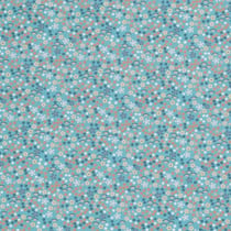 Tissu Coton imprimé Lizzie sur fond Bleu pétrole