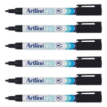 Marqueur permanent pointe conique 1 mm - ARTLINE - Noir - Lot de 6