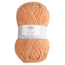 Pelote laine chenille |Prima mercerie| Pelote à tricoter pêche| douce