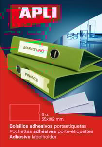Pochettes adhésives porte-étiquettes 55 x 102 mm 6 u.