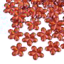 50 Perles strass cabochon Fleur Strass Rouge 9 mm Acrylique à coller - Dos Argenté - Creation Diy