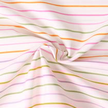 Tissu Popeline de Coton rayures Lindsay sur fond Ecru