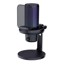 Microphone USB Condensateur Gaming Avec Annulation De Bruit Et Lumière RGB Noir YONIS