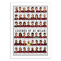 Affiche 30x40 cm - Legends of AC Milan - Olivier Bourdereau