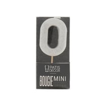 Bougie argentée pailletée chiffre 0