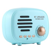 Mini Enceinte Bluetooth Sans Fil Retro Support Mains-Libres Carte TF U Disk FM Bleu YONIS