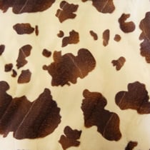 Tissu Velours Peau de bête Vache Ecru et marron