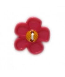 Carte de 2 boutons Fleurs rouges 20mm - Distrifil Rose