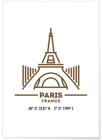 Poster Coordonnées Paris | A3 : 29,7x42cm