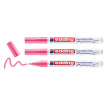 Lot de 3 marqueurs peinture brillante - EDDING - Rose - Pointe ogive 1-2 mm