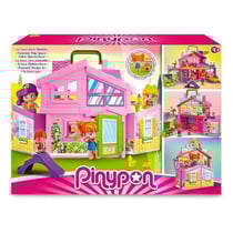 Malette maison portable rose pinypon avec accessoires - univers mini poupées - famosa - figurines