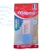 Gomme - Rose et bleu - Rectangulaire - Double usage - Caoutchouc naturel - Maped - Smiling planet