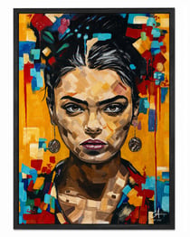 Affiche déco portrait de célébrité — Frida — Art mural contemporain — Calbarracin — 70 x 50 cm
