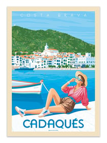 Affiche 50 x 70 cm -  Cadaques Costa Brava Espagne - Olahoop Travel Posters