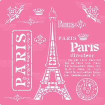 Pochoir plastique souple réutilisable 30 x 30 cm Fabrika Decoru PARIS 052