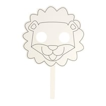 MégaCréa DIY - Masque enfant lion à décorer Batonnet inclus x 4 pièces