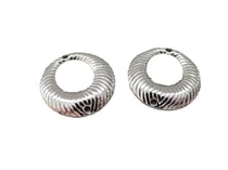 2 Connecteurs ronds striés 19mm argenté