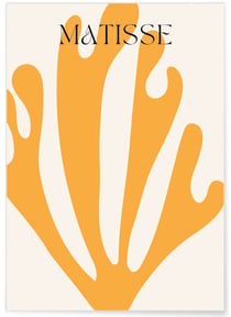 Affiche Matisse 'Feuillage Ocre' – Motif végétal abstrait | A3 : 29,7x42cm