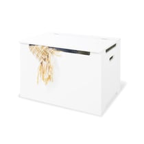Coffre à jouets en bois blanc élégant et fonctionnel