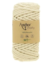 Corde de Coton Recyclé Macramé Anchor Crafty - 250gr - Anchor 105 Ecru (Naturel)