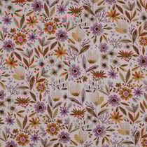 Tissu Nid d'abeille imprimé Fleuris sur fond Ecru