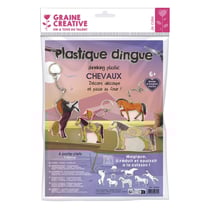 Kit plastique dingue 6 porte-clés chevaux